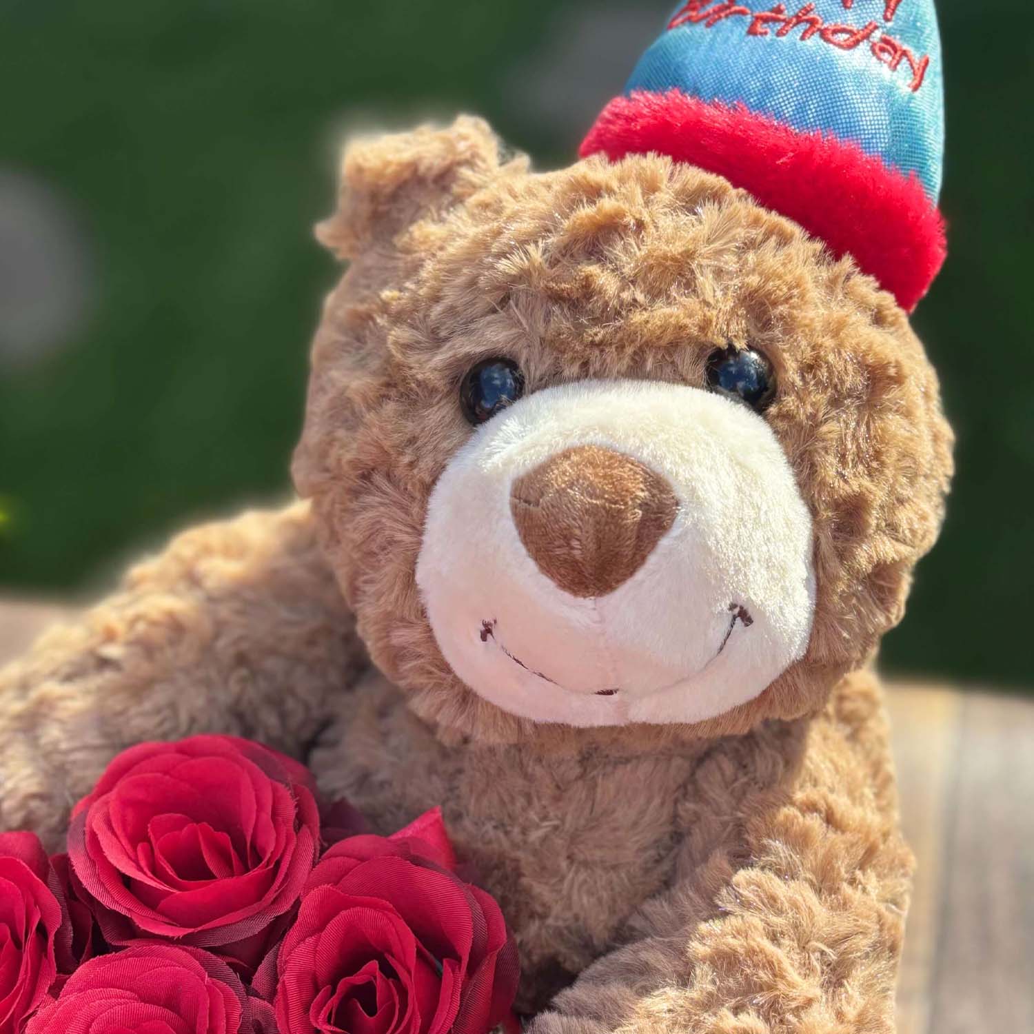 The Bloom Bear - Happy Birthday - Red Rose